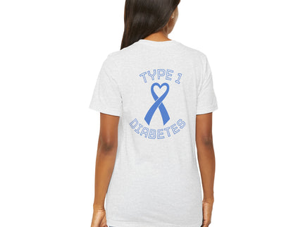 Type 1 Diabetes Awareness T‑Shirt – Blue Ribbon Heart Tee