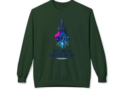'My Mind Paints in HD' Dripping Paintbrush Design Sweatshirt