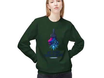 'My Mind Paints in HD' Dripping Paintbrush Design Sweatshirt