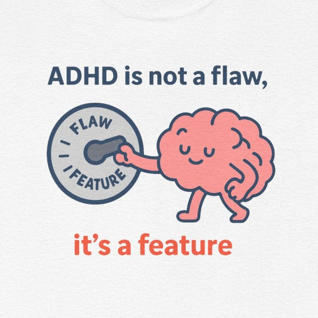 ADHD Awareness Unisex Heavy Cotton Tee - It's Not a Flaw, It's a Feature
