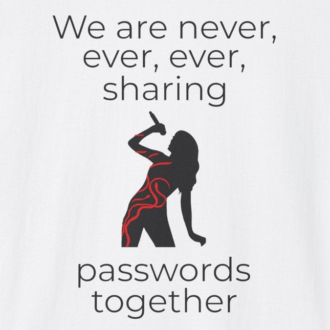 Never Ever Share Your Password - Cybersecurity Awareness T-Shirt