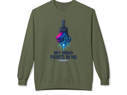 'My Mind Paints in HD' Dripping Paintbrush Design Sweatshirt