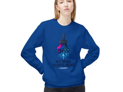 'My Mind Paints in HD' Dripping Paintbrush Design Sweatshirt