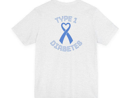 Type 1 Diabetes Awareness T‑Shirt – Blue Ribbon Heart Tee