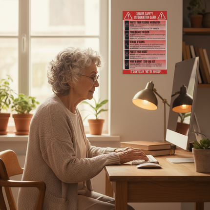 Senior Safety Information Card - Vinyl Wall Sticker (Self-Adhesive, Removable)