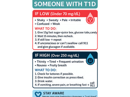How to Help Someone with T1D - Magnet (7.5"x4.5")